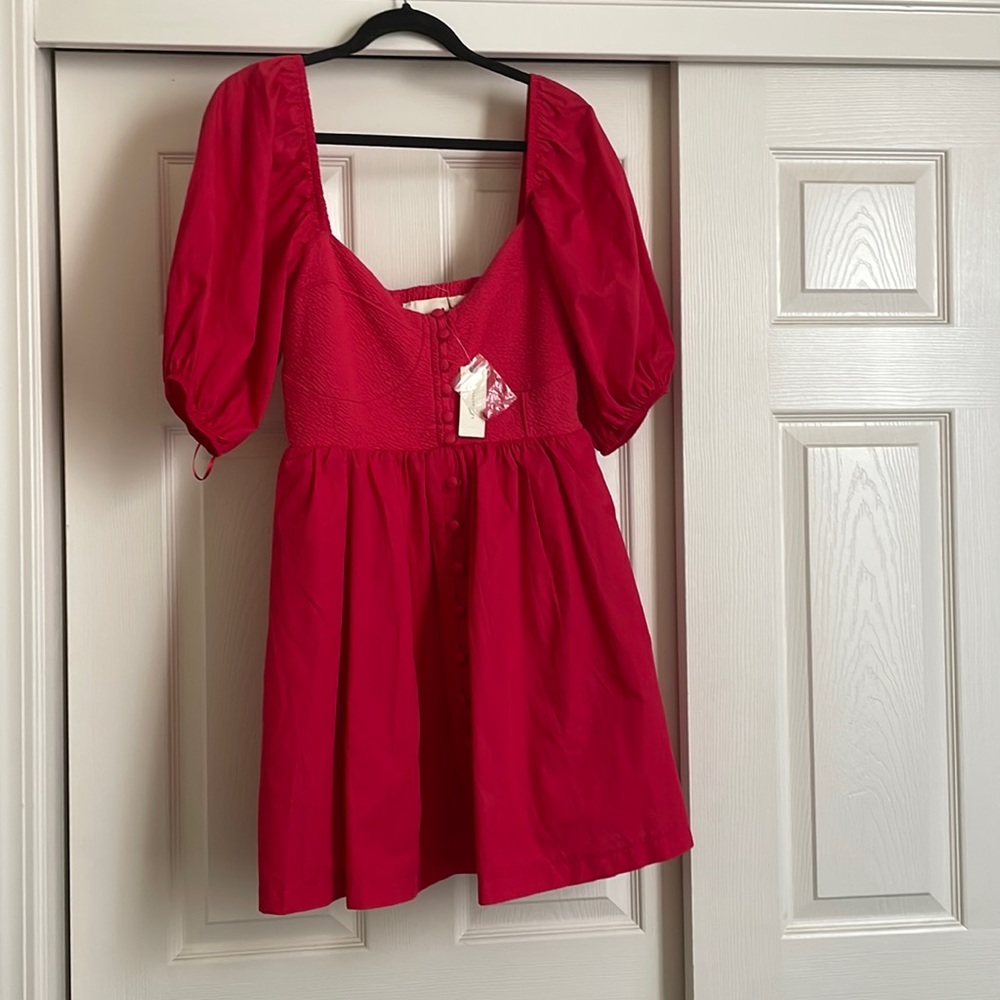 Anthropology red mini dress